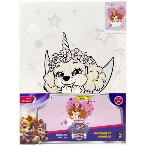 Картина по номерах 30х40 см "Щенячий патруль:  Блискуча Єдиноріжка"