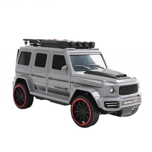 Джип музичний СІРИЙ, звук, світло, інерція, машинки в комплекті, в коробці