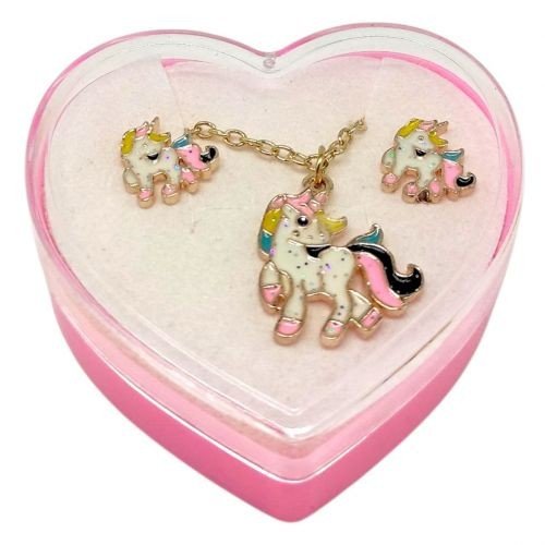 Дитячий набір прикрас: кулон+сережки (Поні. СВІТЛО-РОЖЕВІ)