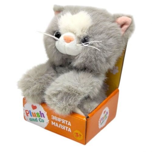 Мяка іграшка КОТИК в відкритій короб (СІРИЙ)