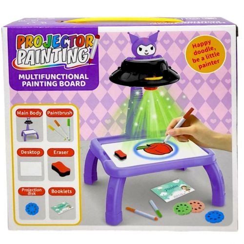 Столик з проєкторм на батарейках (герой, підсвітка, диски, фломастери)