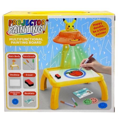 Столик з проєкторм на батарейках (герой, підсвітка, диски, фломастери)