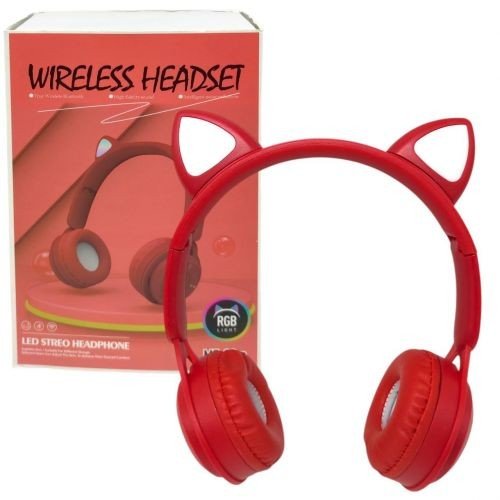 Навушники бездротові, підсвічування, Bluetooth, (ЧЕРВОНІ)