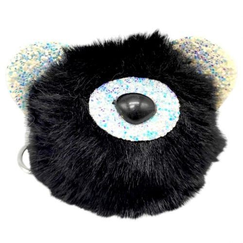 Брелок Ведмедик вушка з блисткіками (ЧОРНИЙ)