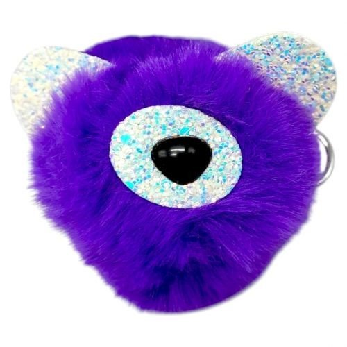 Брелок Ведмедик вушка з блисткіками (ФІОЛЕТОВИЙ)