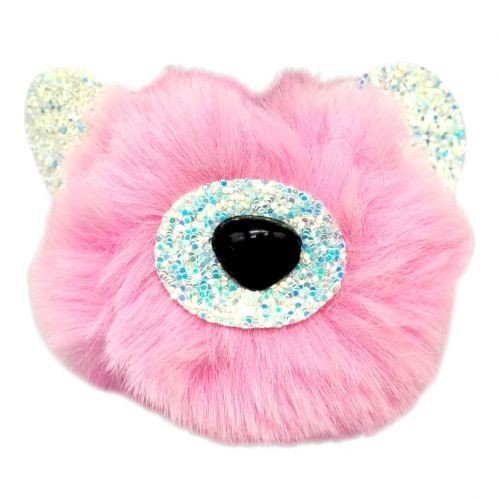 Брелок Ведмедик вушка з блисткіками (РОЖЕВИЙ)