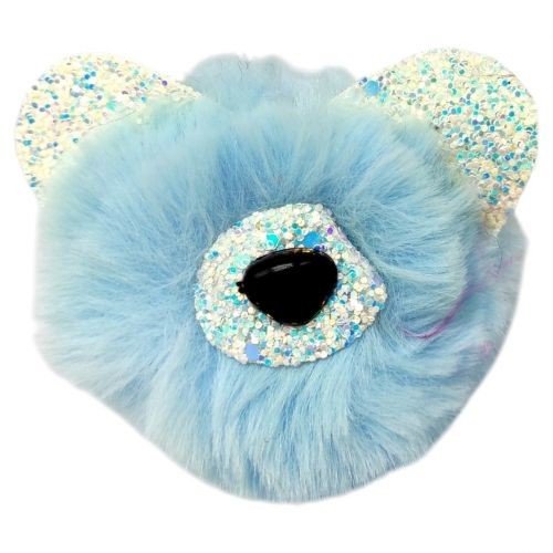 Брелок Ведмедик вушка з блисткіками (БЛАКИТНИЙ)