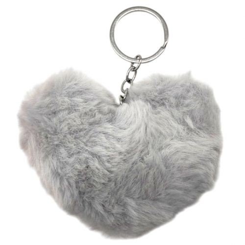 Брелок Серце хутряне (СІРЕ)