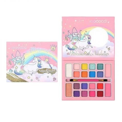 Косметика 16 кольорів тіней, пензлик, дзеркальце, рум’яна, контуринг, в коробці