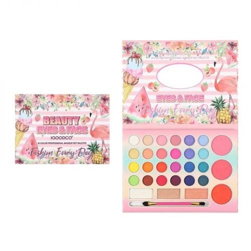 Косметика палетка, 30 кольорів, пензлик, дзеркальце, у плівці