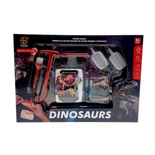 Розкопки "Динозаври" інструменти, гіпсовий брикет, в коробці