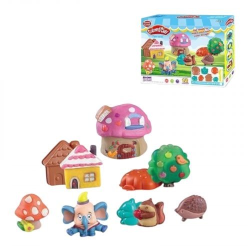 Тісто для ліплення, 12 кольорів, 7 форм, інструменти, в коробці