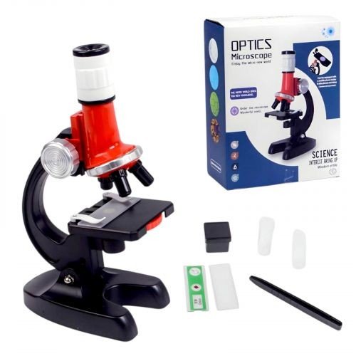 Мікроскоп LZ 8601 (36) підсвічування, предметне скло, колби, пластиковий контейнер, в коробці