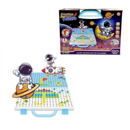 Мозаїка "Космос", 193 елементи, шуруповерт на батарейках, гайковий ключ, викрутка, в коробці