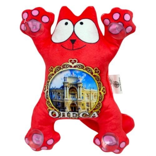 Котик Саймон на присосках 22см ОДЕСА (ЧЕРВОНИЙ)
