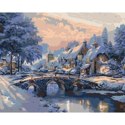 Картина за номерами "Різдвяний зимовий пейзаж" 40х50 см