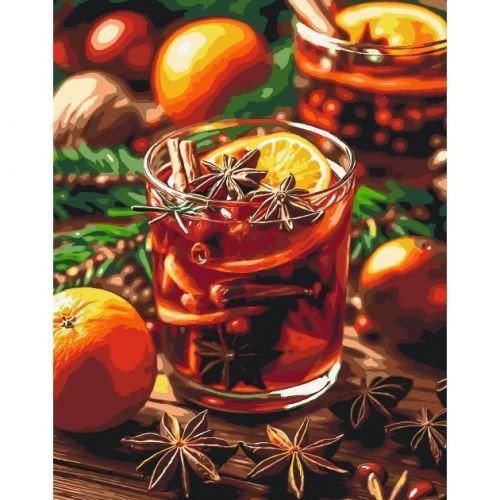 Картина за номерами "Новорічний напій глінтвейн" 40х50 см