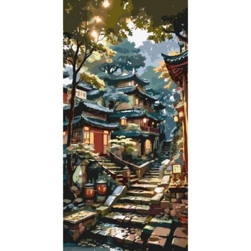 Картина за номерами "Ранок у горах Азії" 40*80 см