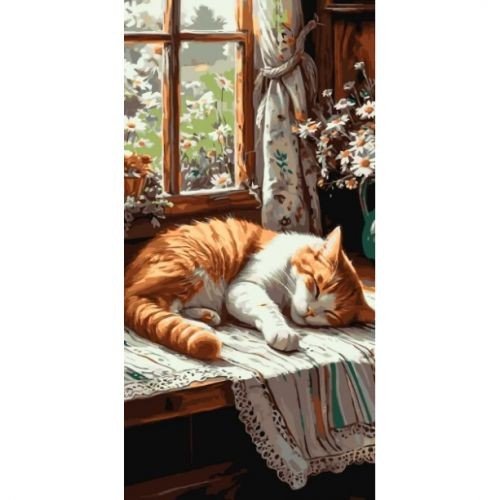 Картина за номерами "Рудий котик" 40*80 см