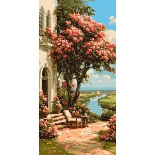Картина за номерами "Сад біля річки" 40*80 см