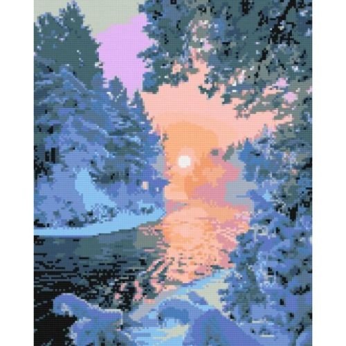 Алмазна мозаїка "Зимовий пейзаж" 40х50 см