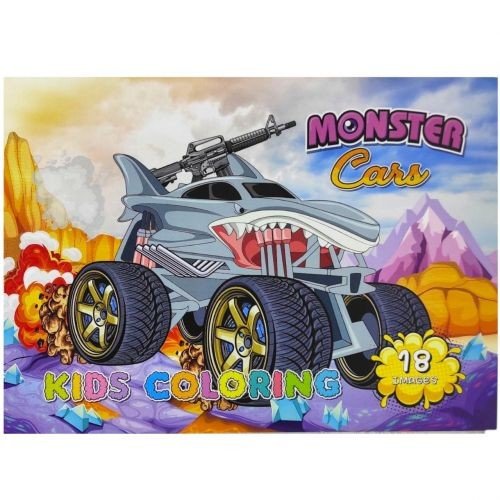 Розфарбовка,210х297 мм, (MONSTER CARS)