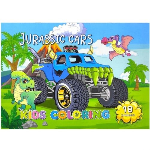 Розфарбовка,210х297 мм, (JURASSIC CARS)