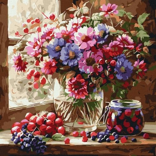 Картина по номерах "Букет і фрукти" 40х40 см