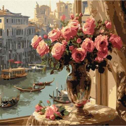 Картина за номерами "Троянди у Венеції" 40x40 см