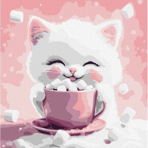 Картина за номерами ""Какао для котика (картина № 2)" 30x30 см