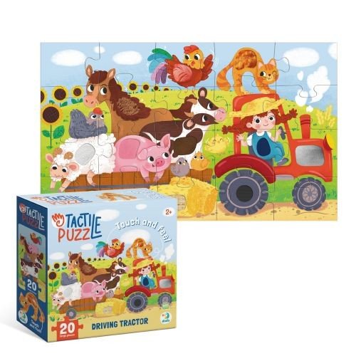 Пазл з тактильними елементами «За кермом трактора» 20 ел