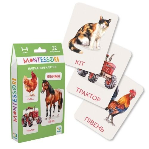 Набір навчальних карток Монтесорі «Ферма»