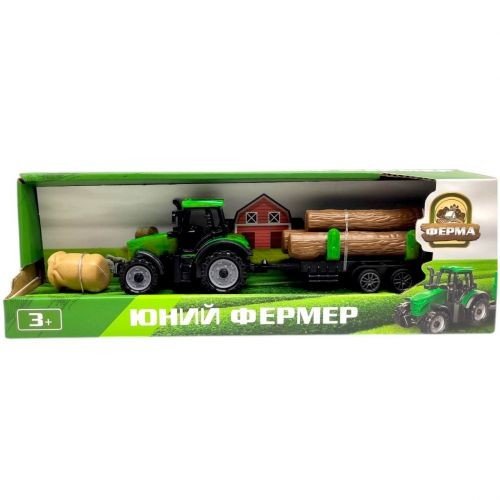 ТРАКТОР З ДРОВАМИ НА ПРИЧЕПІ (САЛАТОВИЙ)