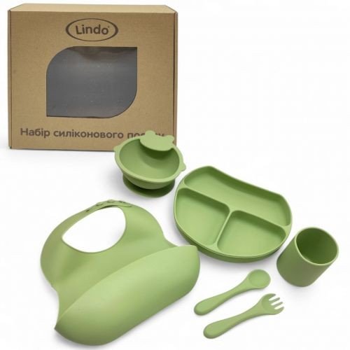 Набір силіконового посуду "Lindo" (зелений)