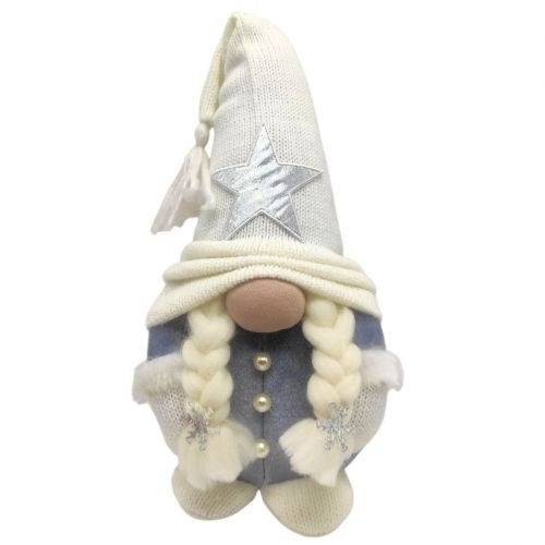 Мяка іграшка "Скандинавский гном", Hand Made (висота 28 см),  дівчинка (БІЛИЙ)