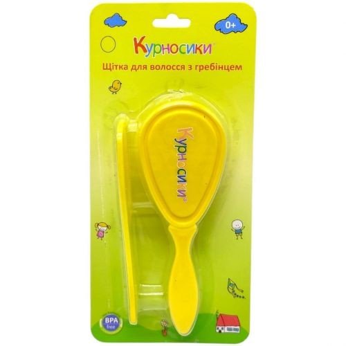 Щітка для волосся з гребінцем "Курносики" (ЖОВТА)