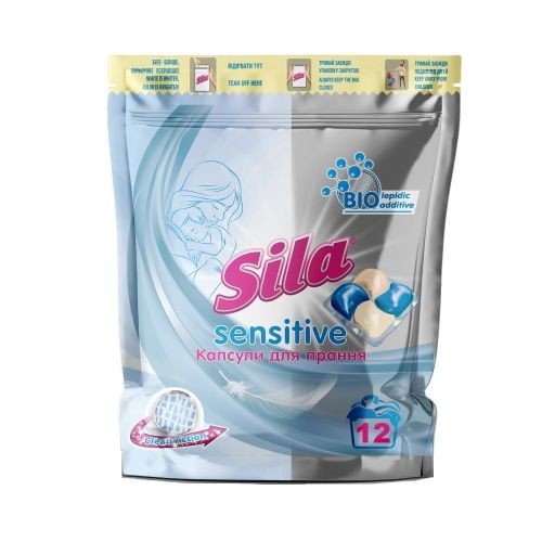 Sila засіб д/прання в капсулах (12шт*21г/252г) Sensitive