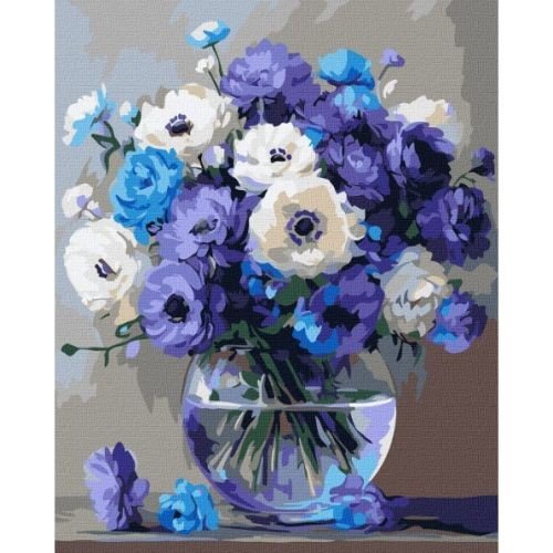 Картина за номерами "Букет блакитних квітів" 40x50см