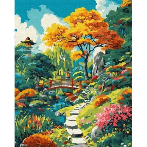 Картина за номерами "Осінній японський дворик" 40х50 см