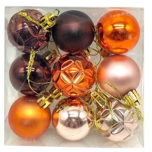 Новорічні прикраси, 9 штук, кульки, D=4 см, у слюді