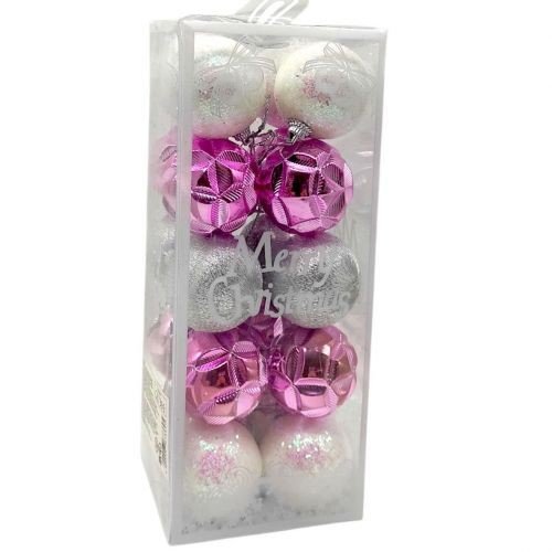 Новорічні прикраси, 20 штук, кульки, D=5 см, у слюді