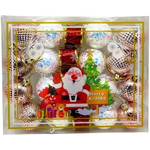 Новорічні прикраси, 21 штука, кульки, барабани, D = 4,5 см, у слюді