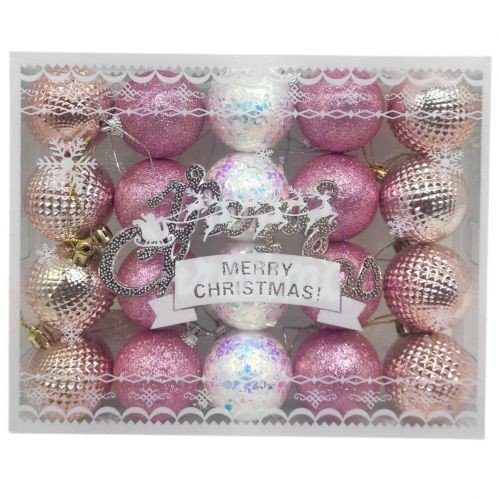 Новорічні прикраси, 21 штука, підвіска, кульки, D = 4,5 см, у слюді