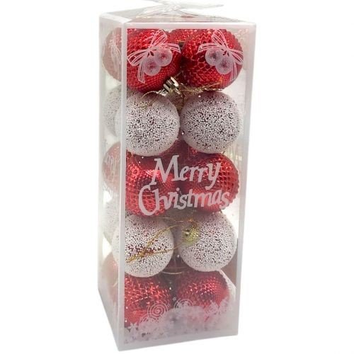Новорічні прикраси, 20 штук, кульки, D=5 см, у слюді