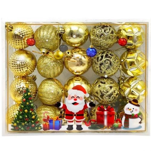 Новорічні прикраси, 20 штук, кульки, D = 4,5 см, у слюді