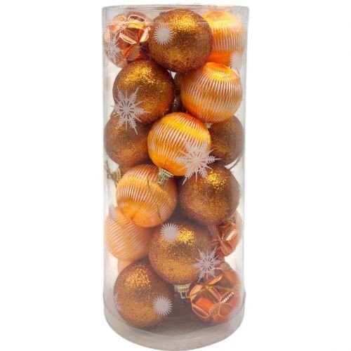 Новорічні прикраси, 24 штуки, кульки, D = 4.5 см, в слюді