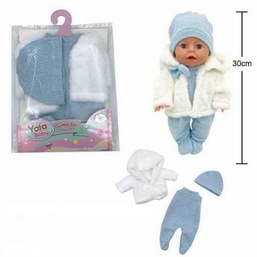 Одяг для пупса (комбінезон, шапочка, шуба) для ляльок зростом 30-35 см