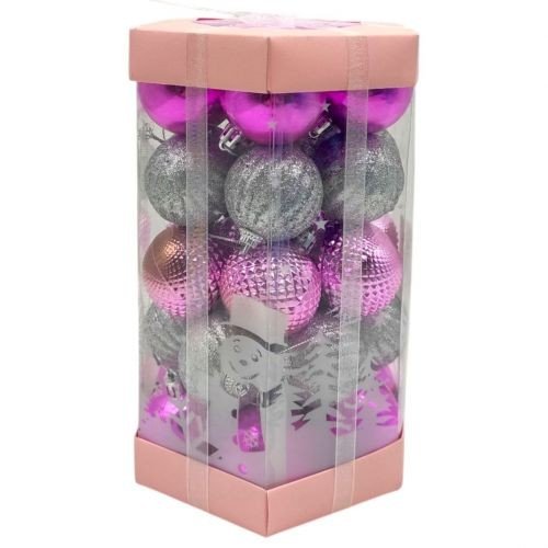 Новорічні прикраси, 35 штук, кульки, D = 5 см, в слюді