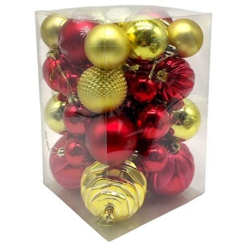 Новорічні прикраси, 34 штуки, кульки, у слюді