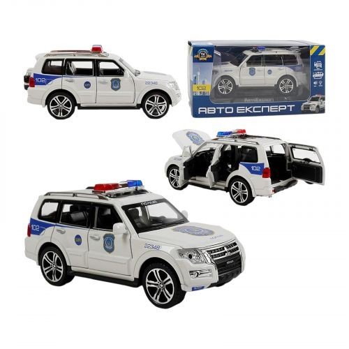 Машина "Поліція", масштаб 1:32, світло, звук, інерція, відчиняються двері, багажник, капот, в коробці